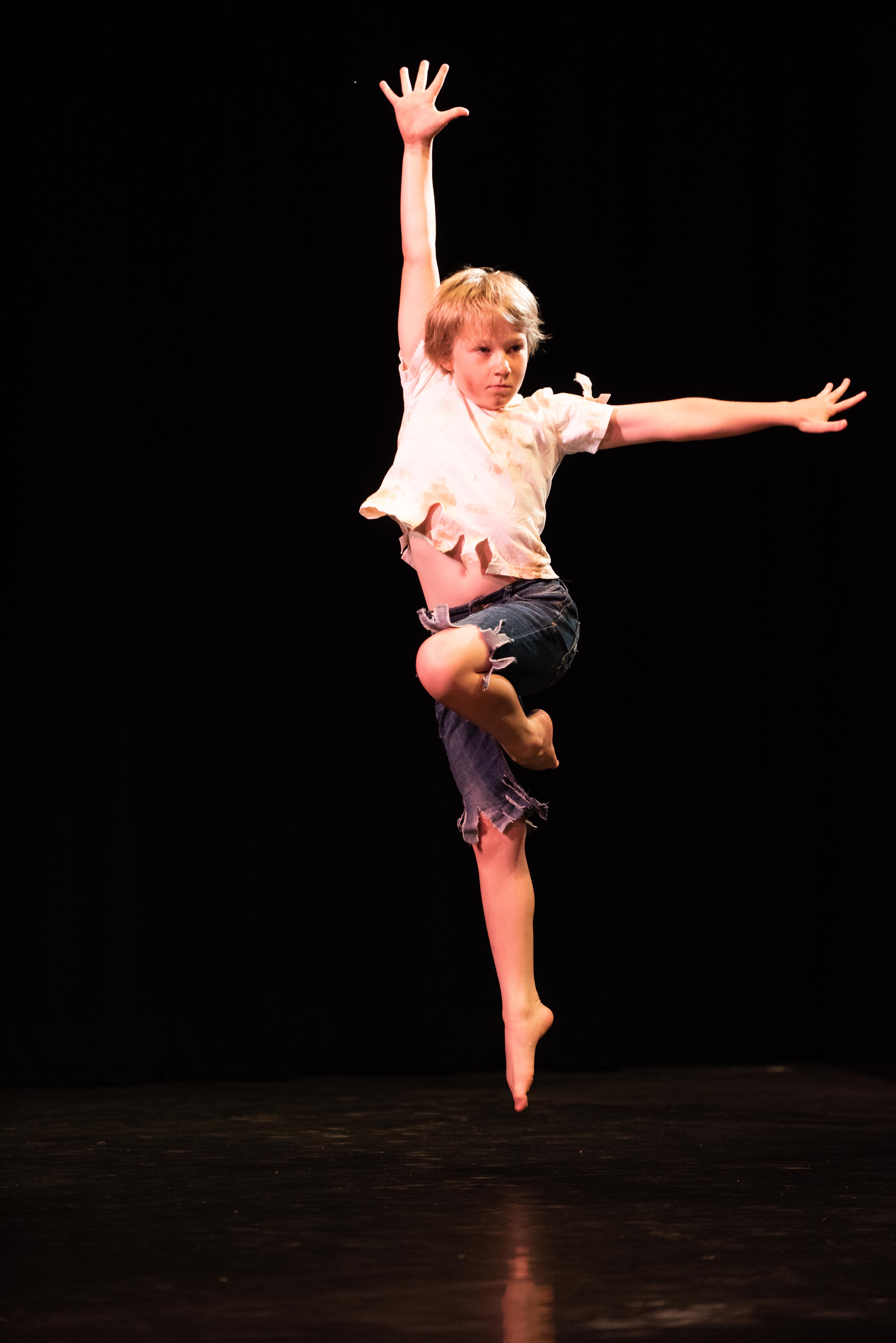 Young male dancer leaping